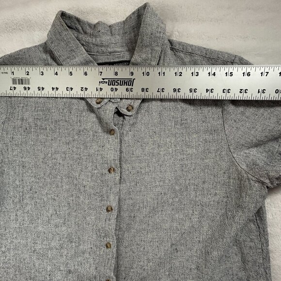 Tancredi & Morgen Womens Gray Short Sleeve Button-Down Shirt Blouse Small Casual - Picture 4 of 6